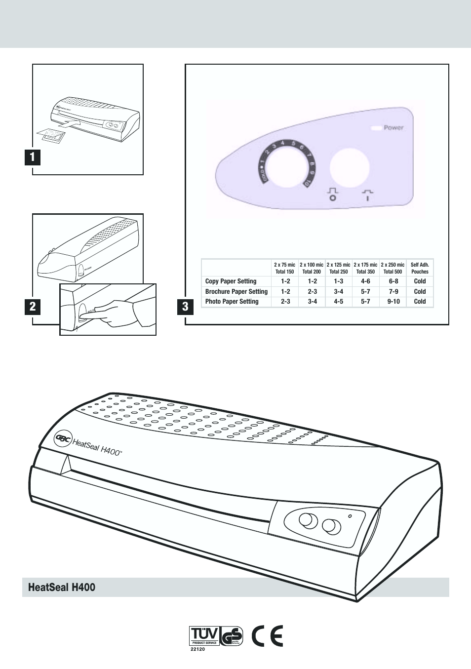 Heatseal h400 | GBC H400 User Manual | Page 2 / 28