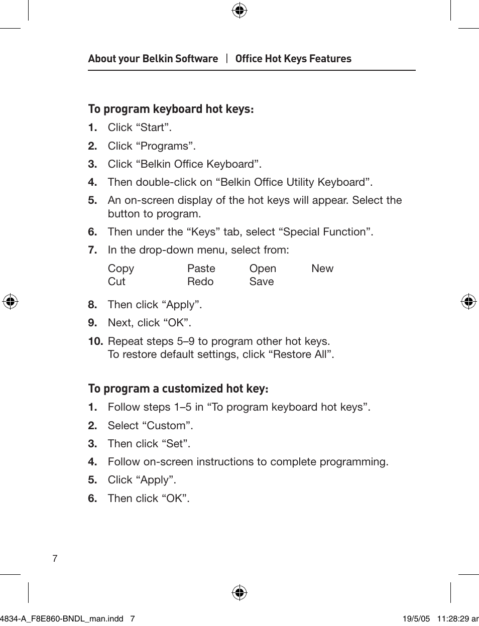 Belkin Wireless Desktop 280 F8E860-BNDL User Manual | Page 10 / 21