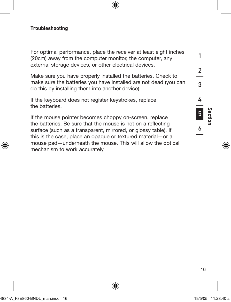 Belkin Wireless Desktop 280 F8E860-BNDL User Manual | Page 19 / 21