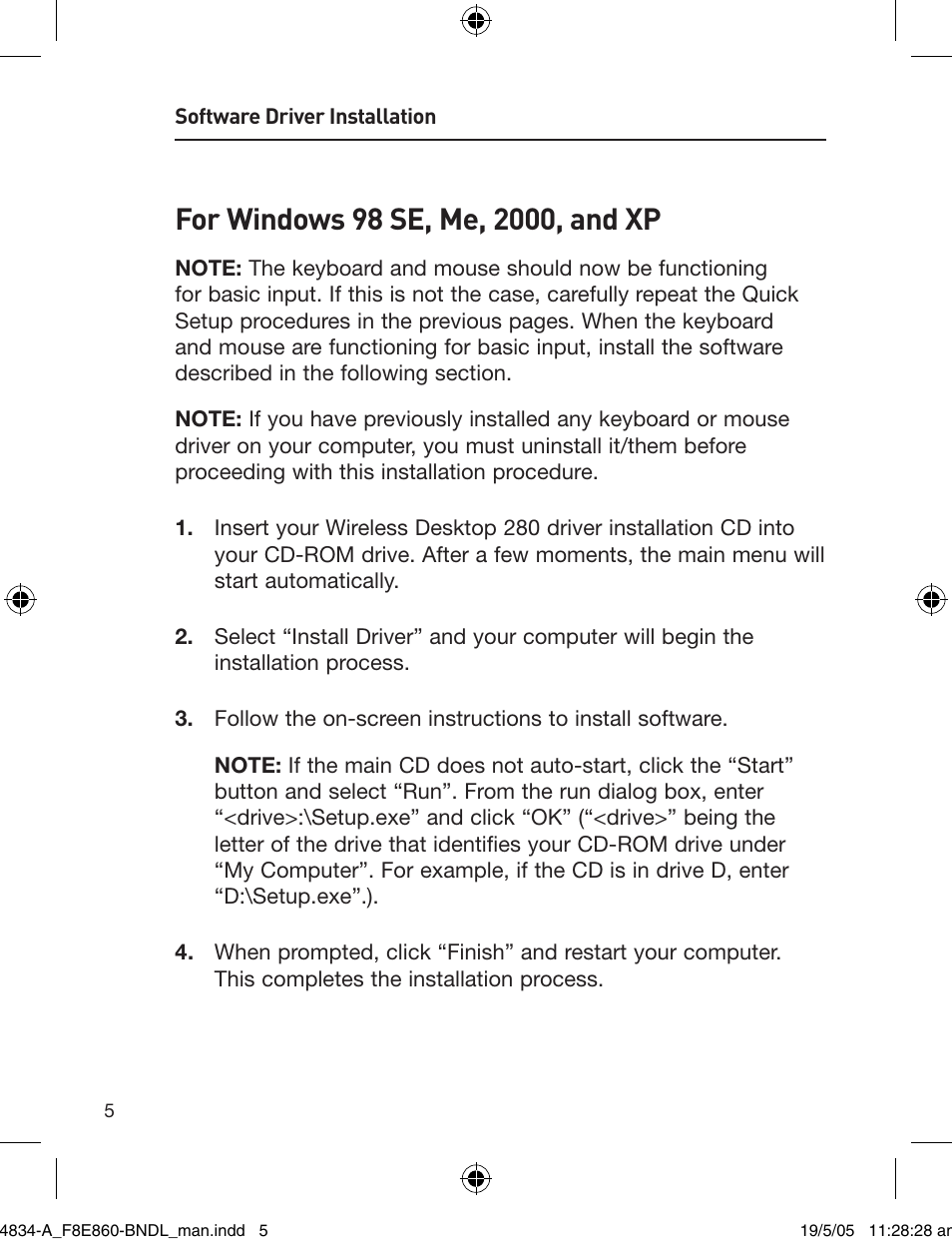 Belkin Wireless Desktop 280 F8E860-BNDL User Manual | Page 8 / 21