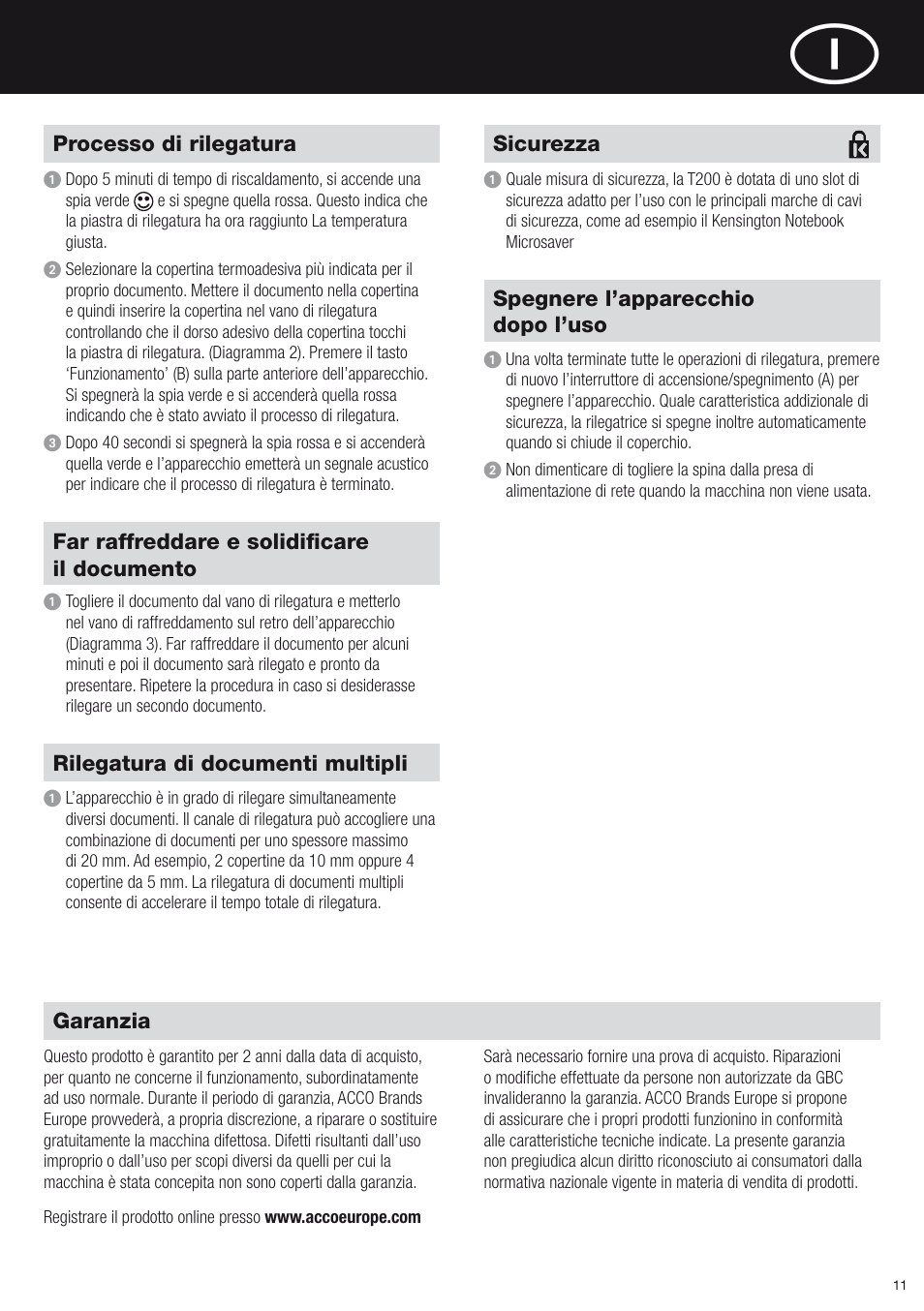 GBC T200 Thermal Binder User Manual | Page 11 / 38