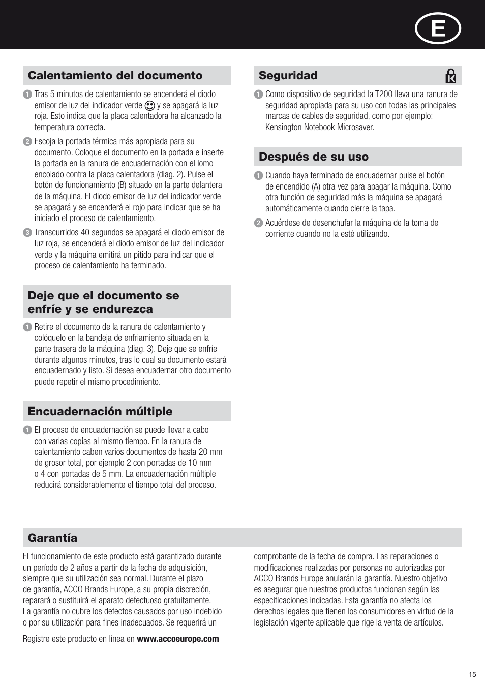 GBC T200 Thermal Binder User Manual | Page 15 / 38