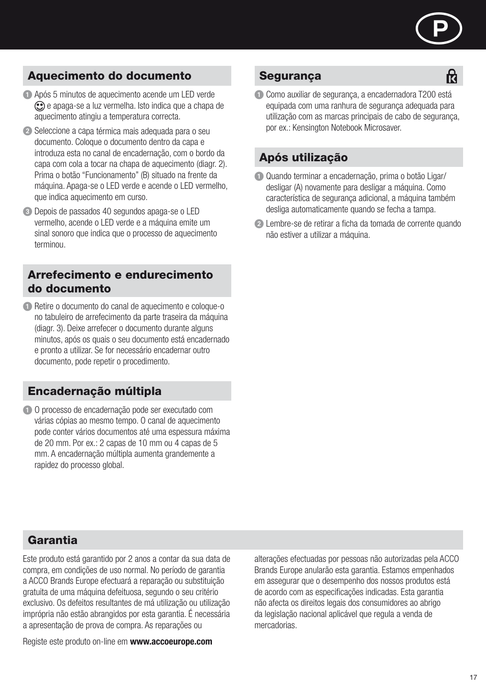 GBC T200 Thermal Binder User Manual | Page 17 / 38