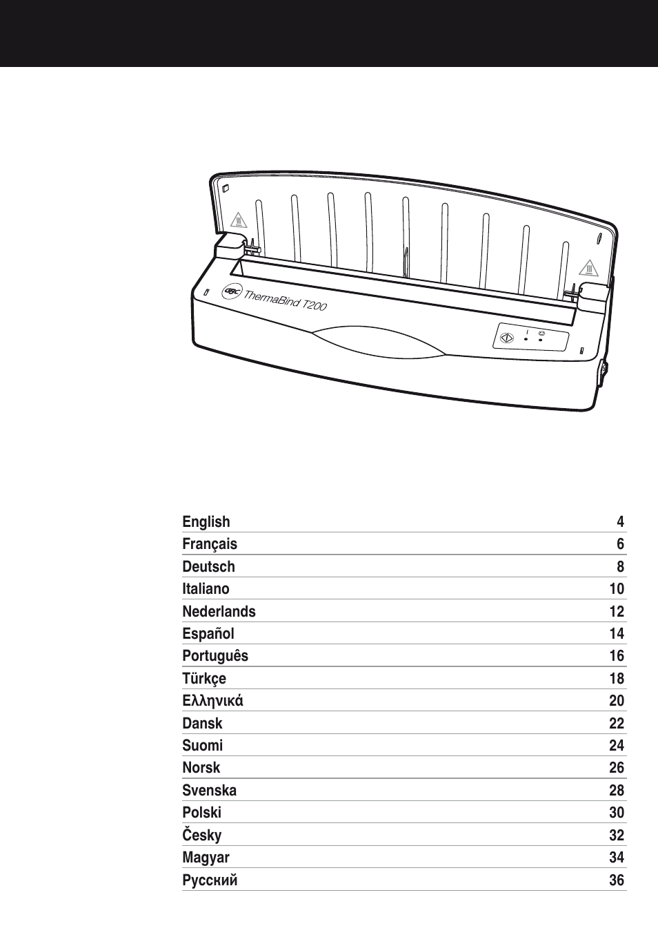 GBC T200 Thermal Binder User Manual | Page 2 / 38