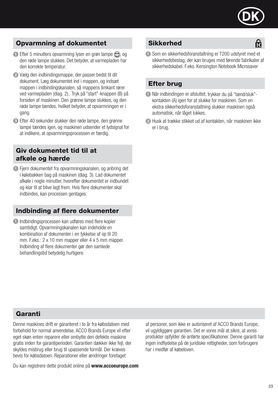 GBC T200 Thermal Binder User Manual | Page 23 / 38