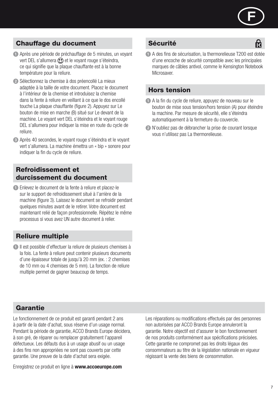 GBC T200 Thermal Binder User Manual | Page 7 / 38