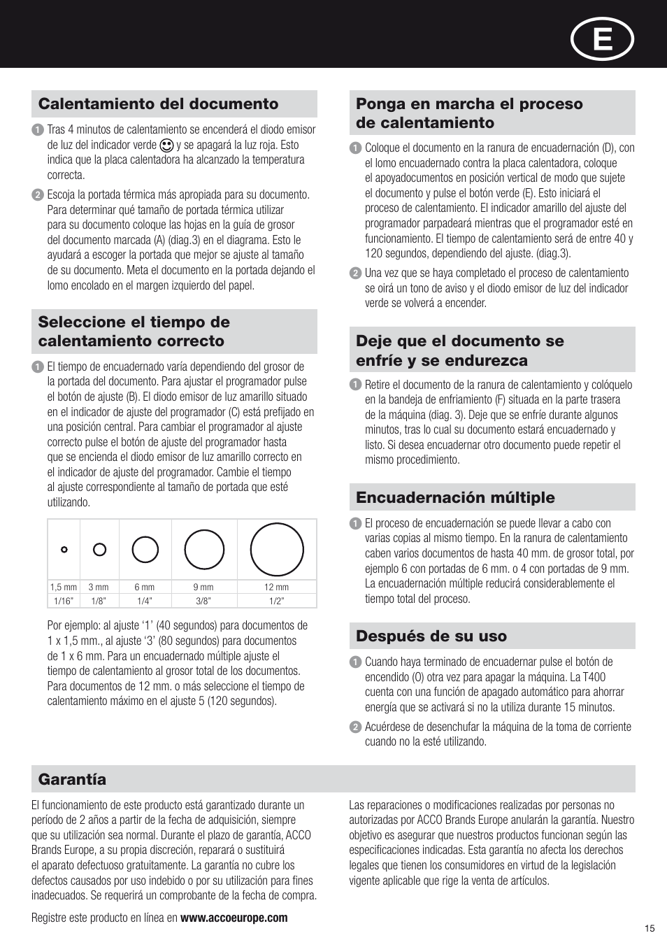 GBC T400 Thermal Binder User Manual | Page 15 / 38