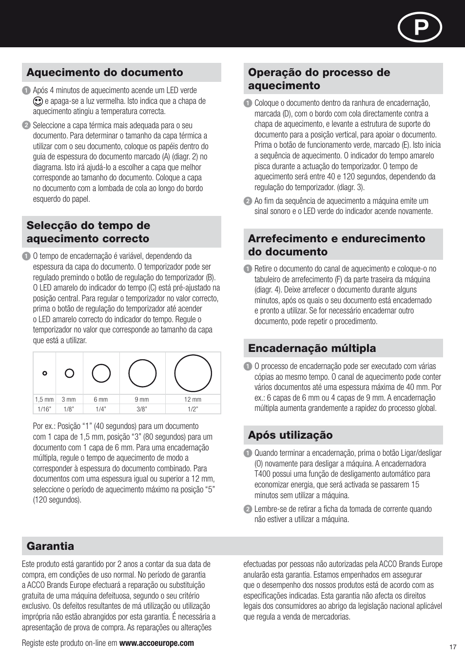 GBC T400 Thermal Binder User Manual | Page 17 / 38