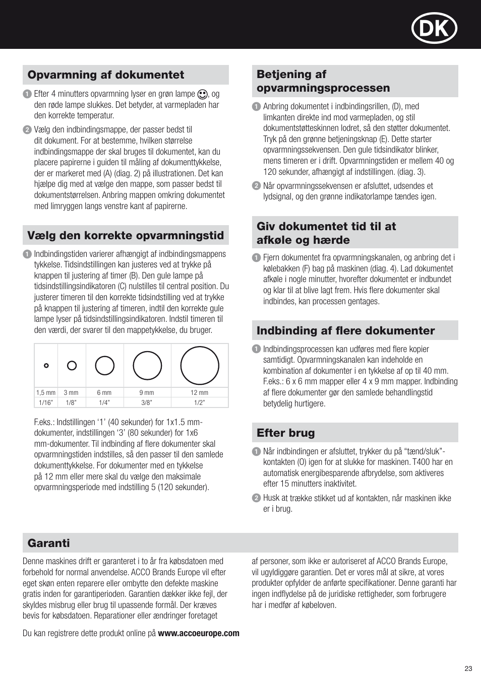 GBC T400 Thermal Binder User Manual | Page 23 / 38