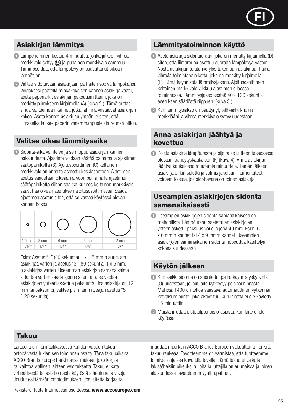 GBC T400 Thermal Binder User Manual | Page 25 / 38