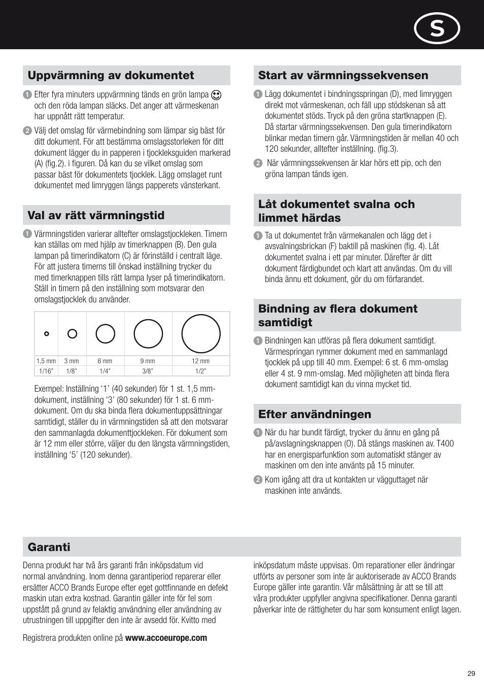 GBC T400 Thermal Binder User Manual | Page 29 / 38