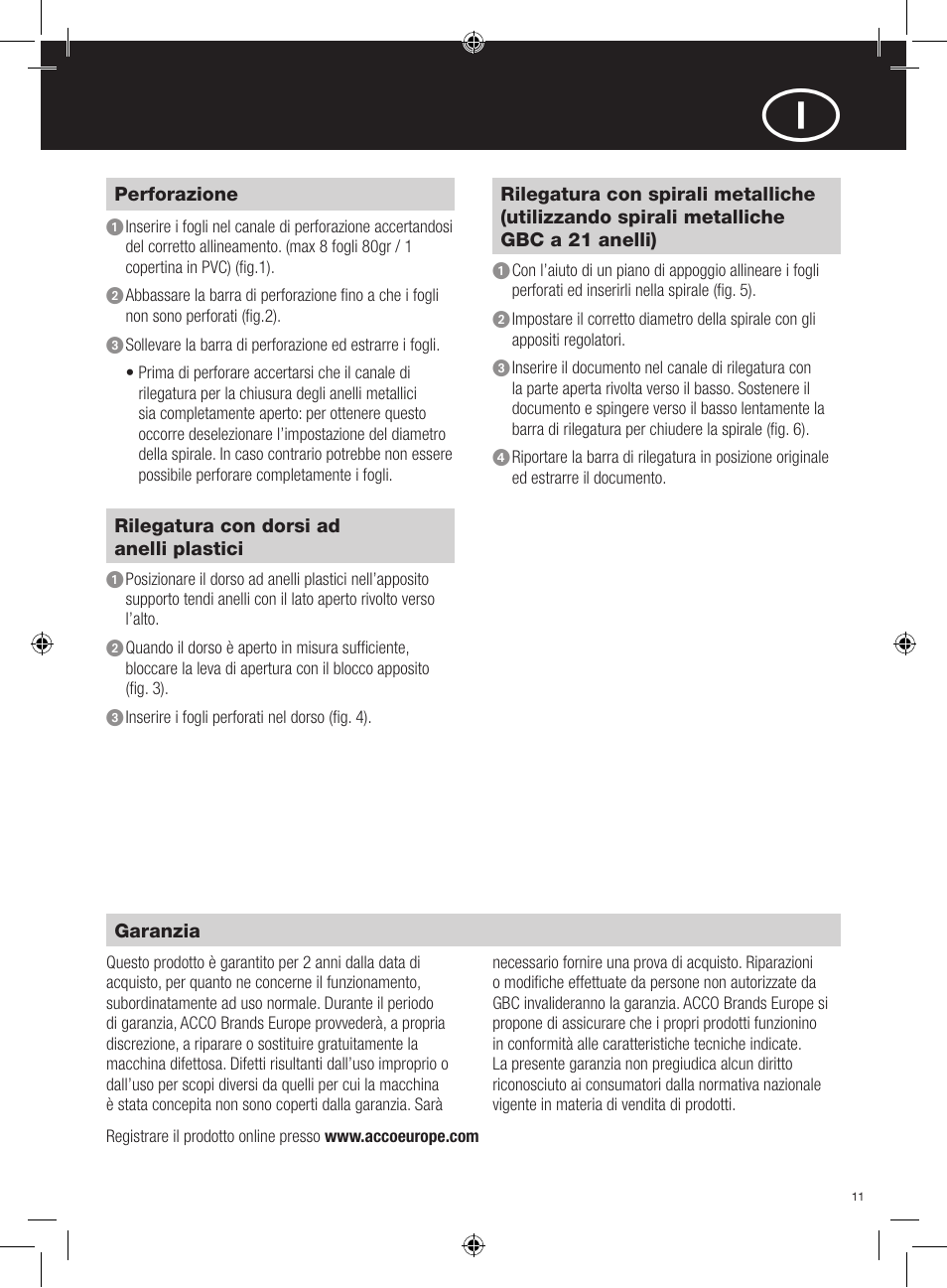 GBC 208 MultiBind User Manual | Page 11 / 30