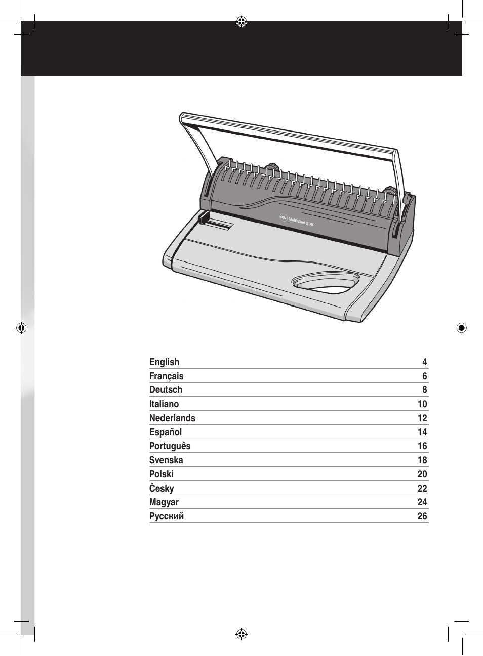 GBC 208 MultiBind User Manual | Page 2 / 30