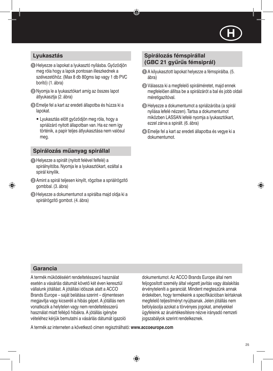 GBC 208 MultiBind User Manual | Page 25 / 30