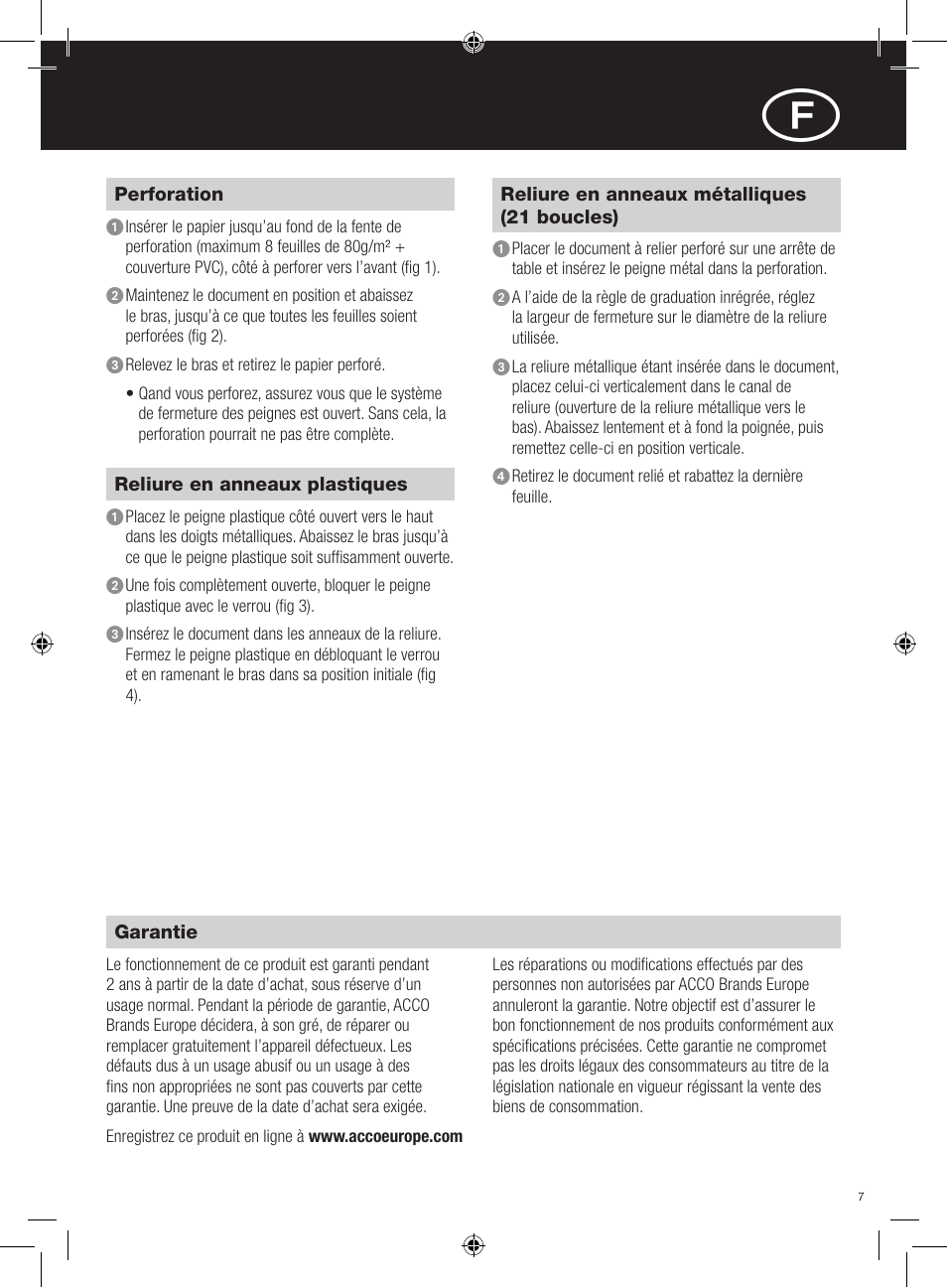 GBC 208 MultiBind User Manual | Page 7 / 30