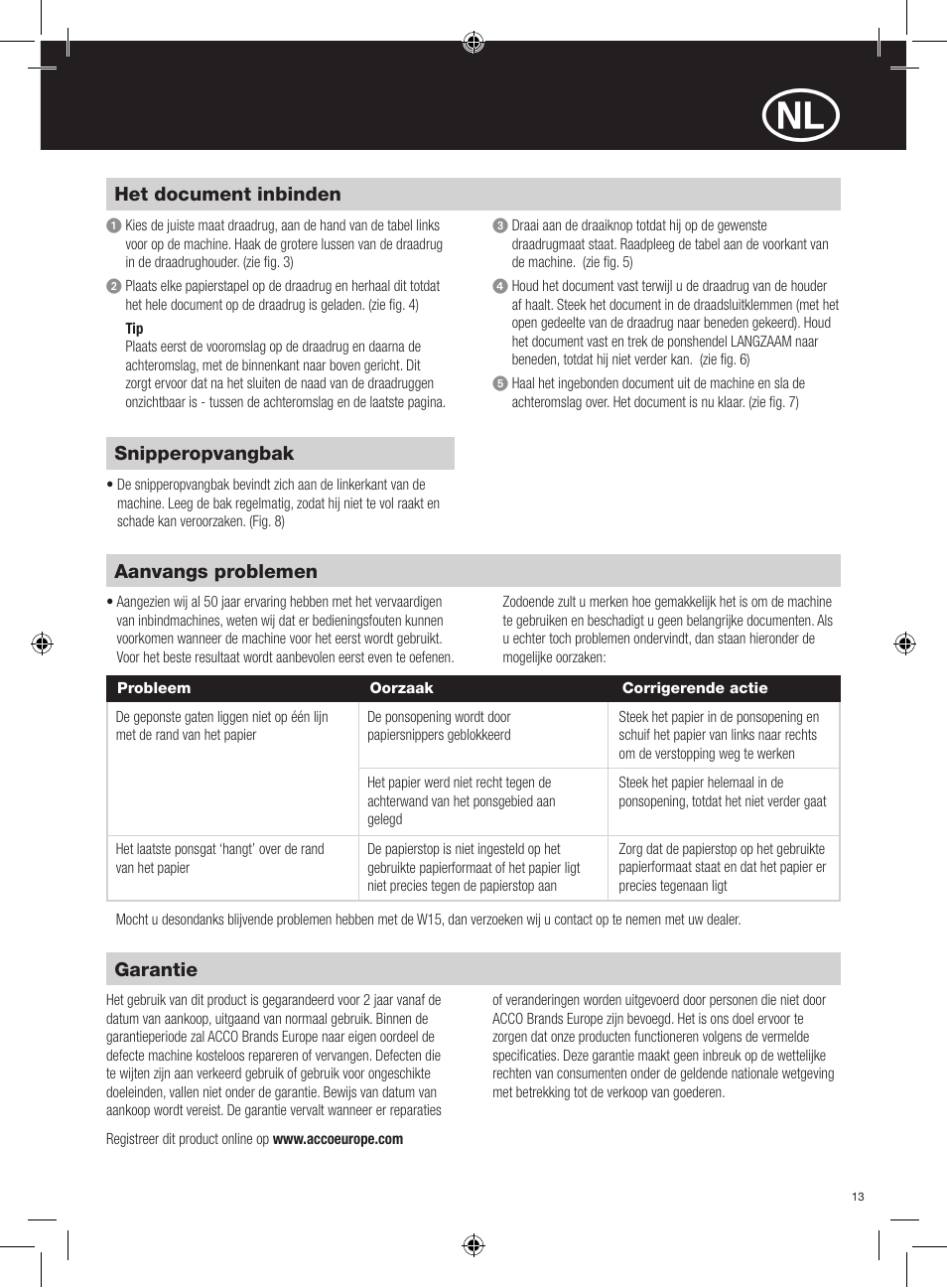 GBC W15 WireBind User Manual | Page 13 / 30