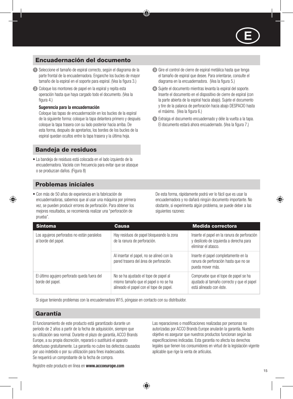 GBC W15 WireBind User Manual | Page 15 / 30