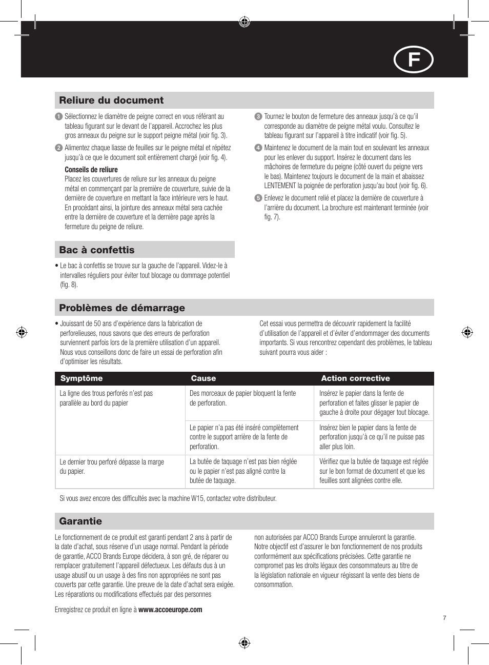 GBC W15 WireBind User Manual | Page 7 / 30