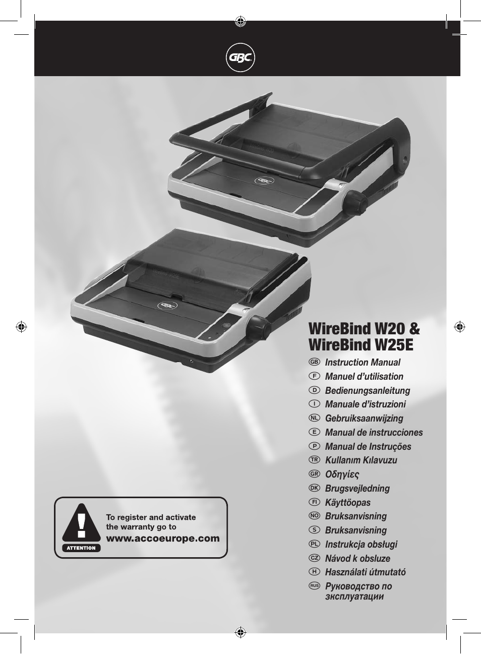 GBC W25E WireBind User Manual | 38 pages