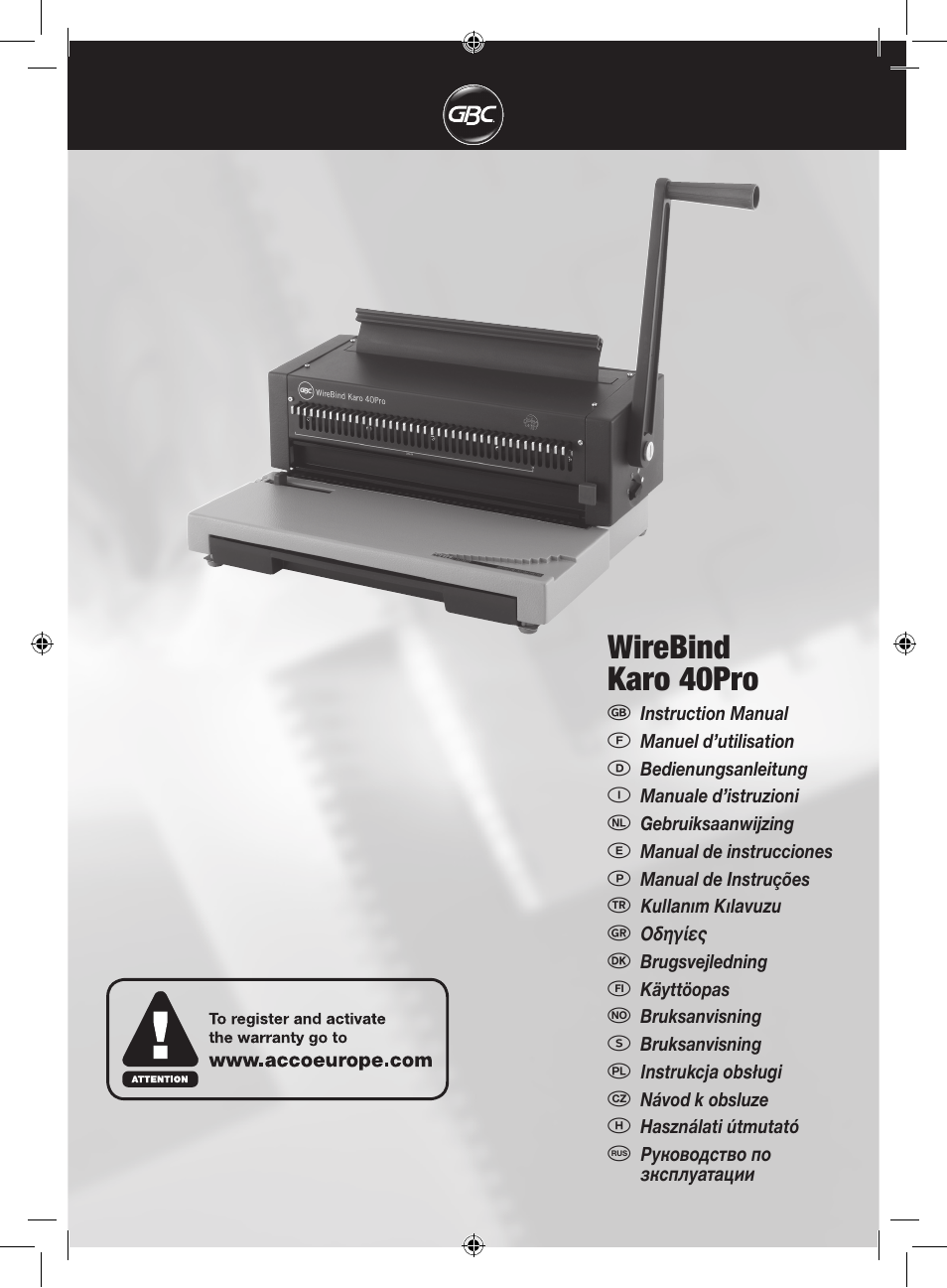 GBC 40Pro Karo User Manual | 38 pages