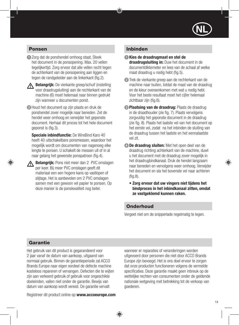 GBC 40Pro Karo User Manual | Page 13 / 38