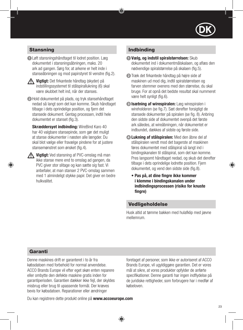 GBC 40Pro Karo User Manual | Page 23 / 38