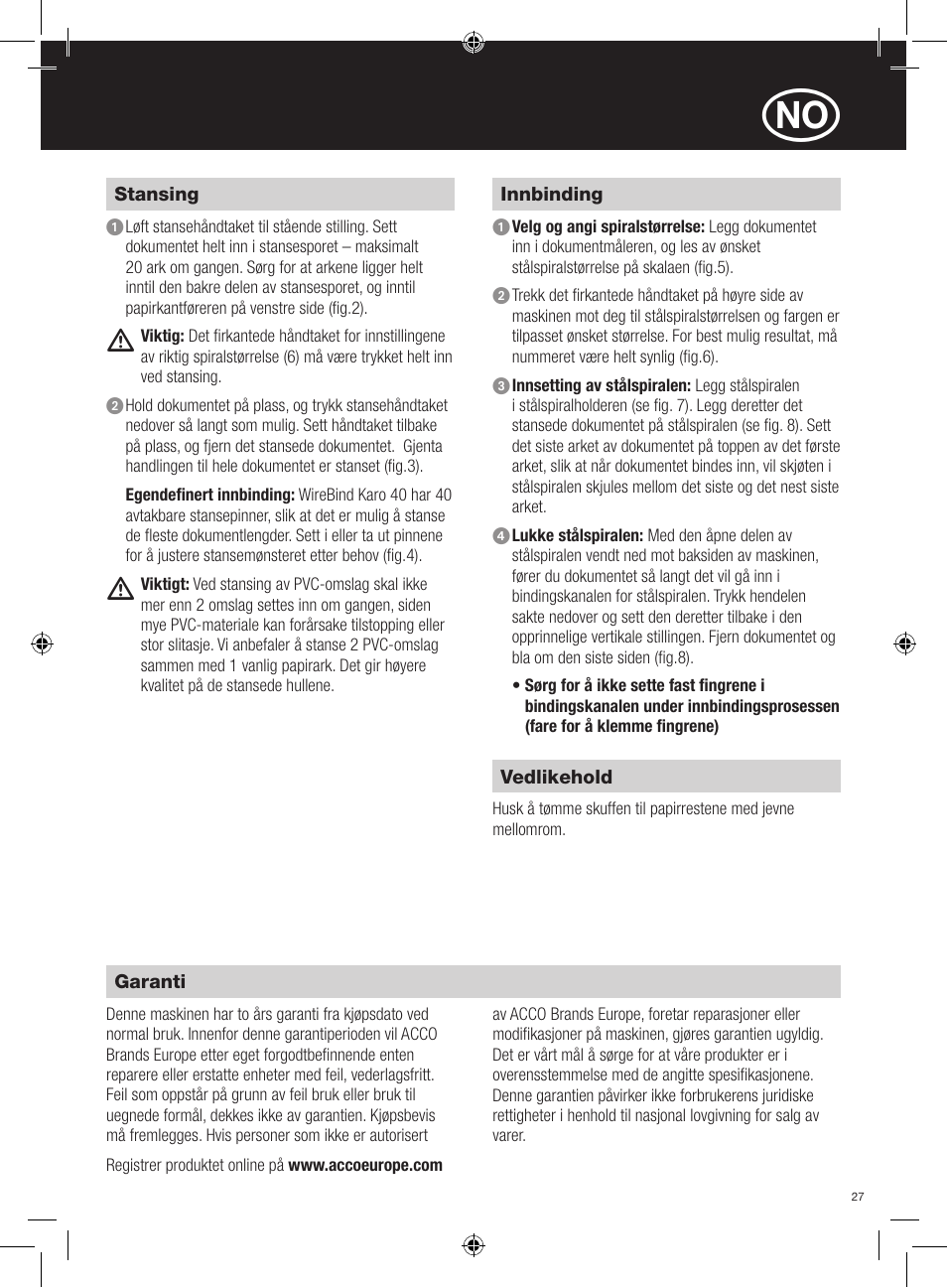 GBC 40Pro Karo User Manual | Page 27 / 38