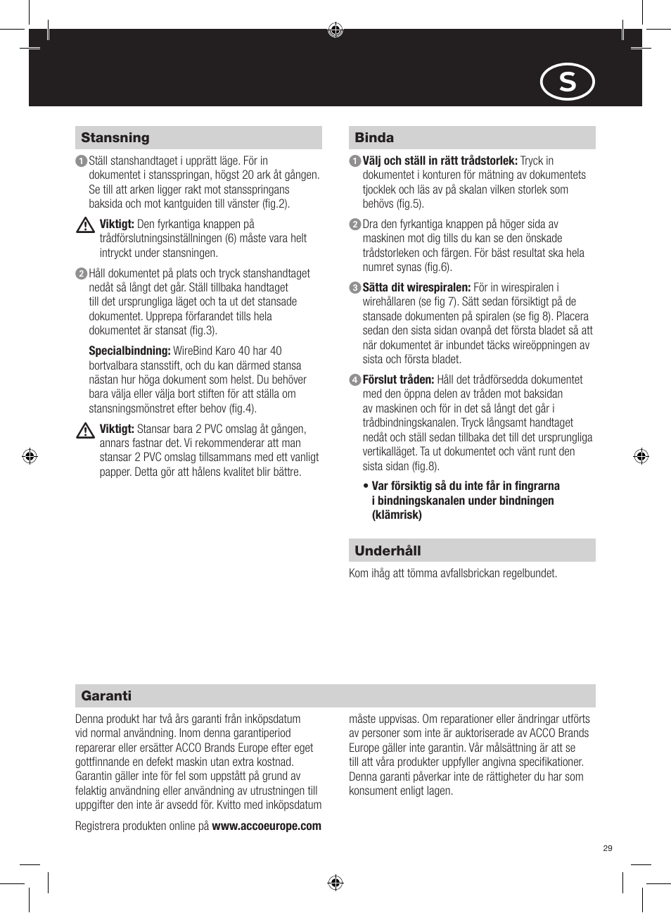 GBC 40Pro Karo User Manual | Page 29 / 38