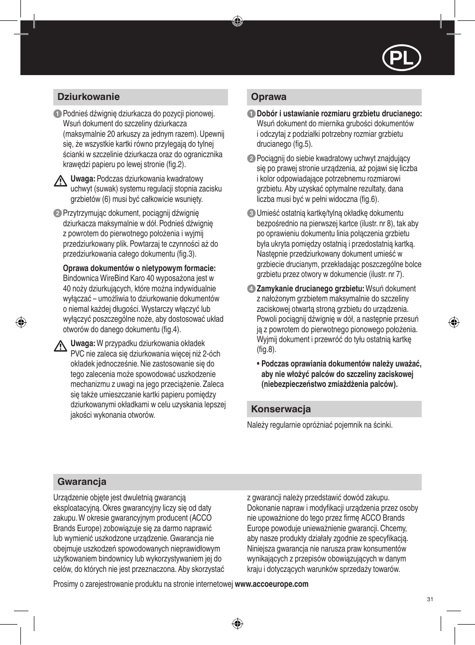 GBC 40Pro Karo User Manual | Page 31 / 38