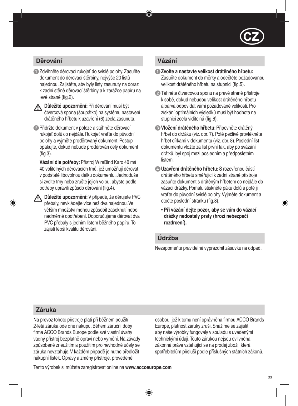 GBC 40Pro Karo User Manual | Page 33 / 38