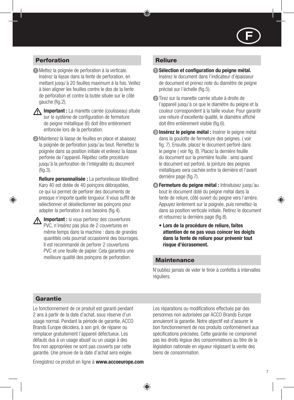 GBC 40Pro Karo User Manual | Page 7 / 38
