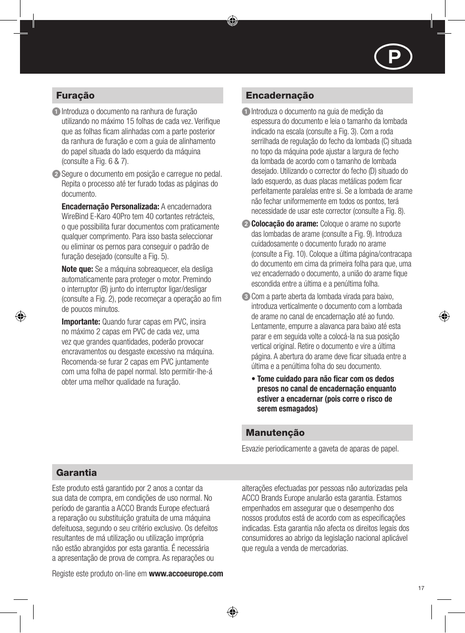GBC 40Pro E-Karo User Manual | Page 17 / 38