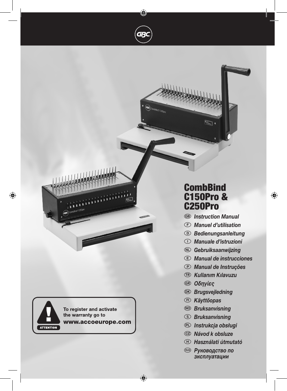 GBC C250Pro CombBind User Manual | 22 pages