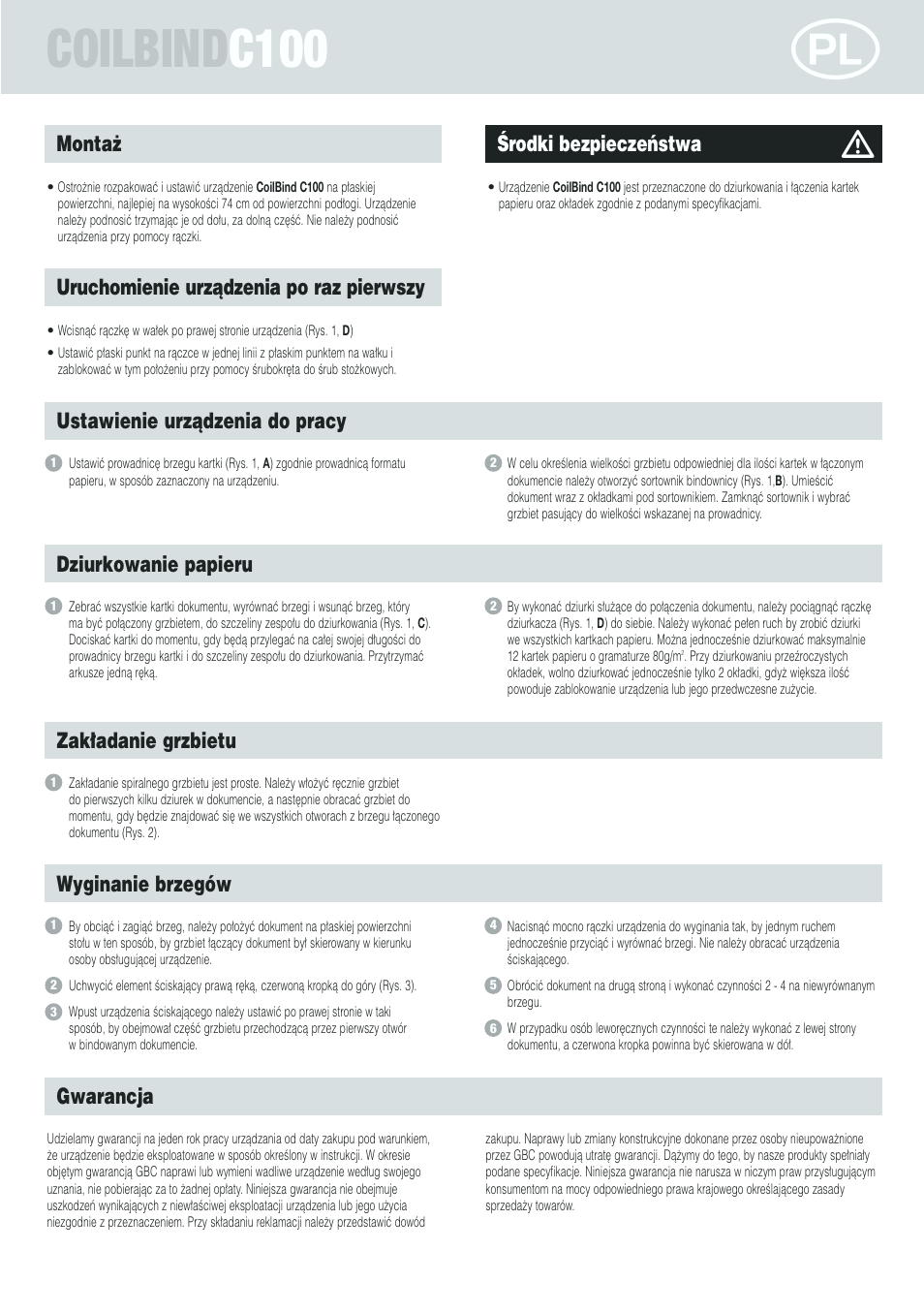 Coilbind c100 | GBC C100 CombBind User Manual | Page 11 / 16