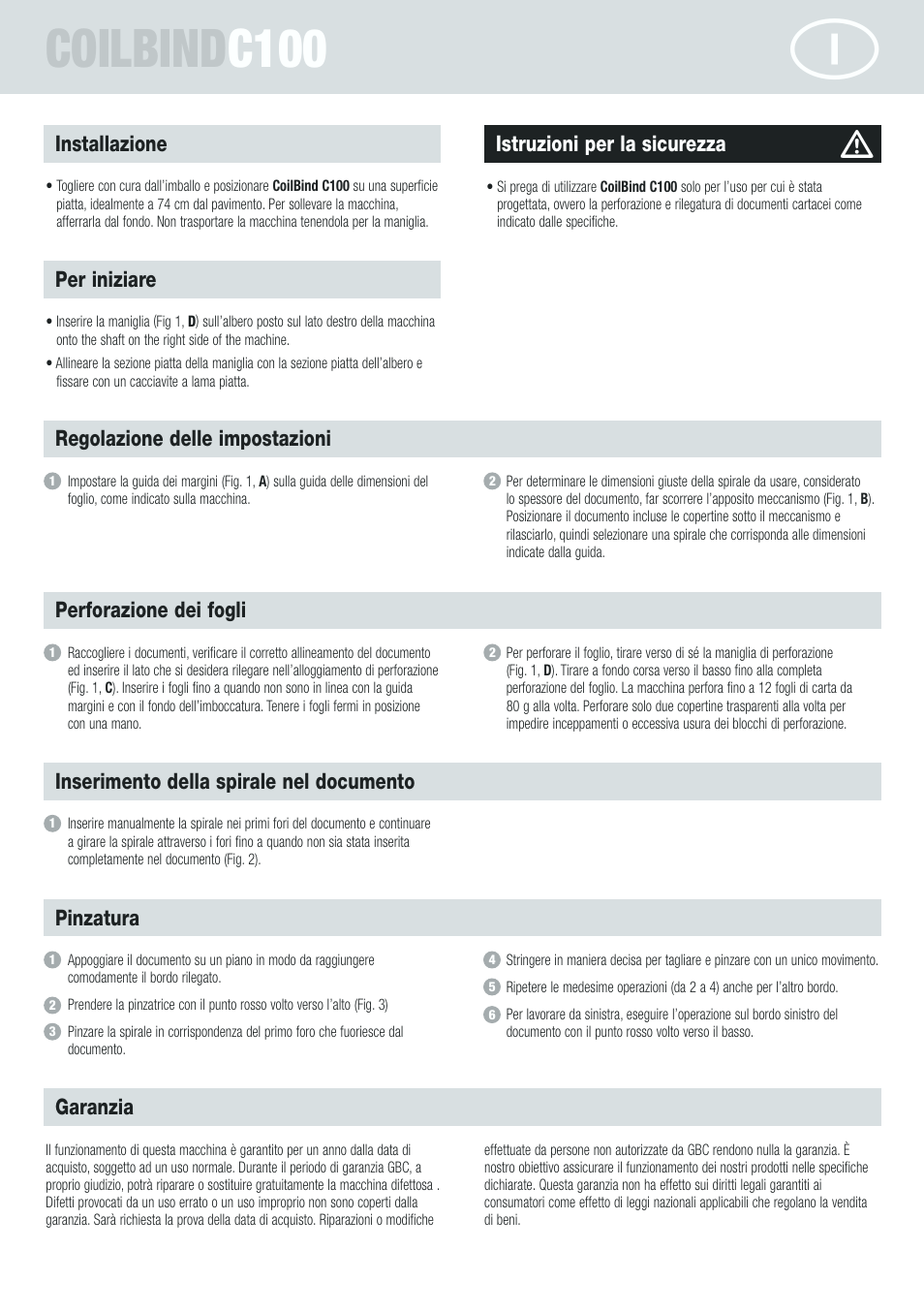 Coilbind c100 | GBC C100 CombBind User Manual | Page 6 / 16