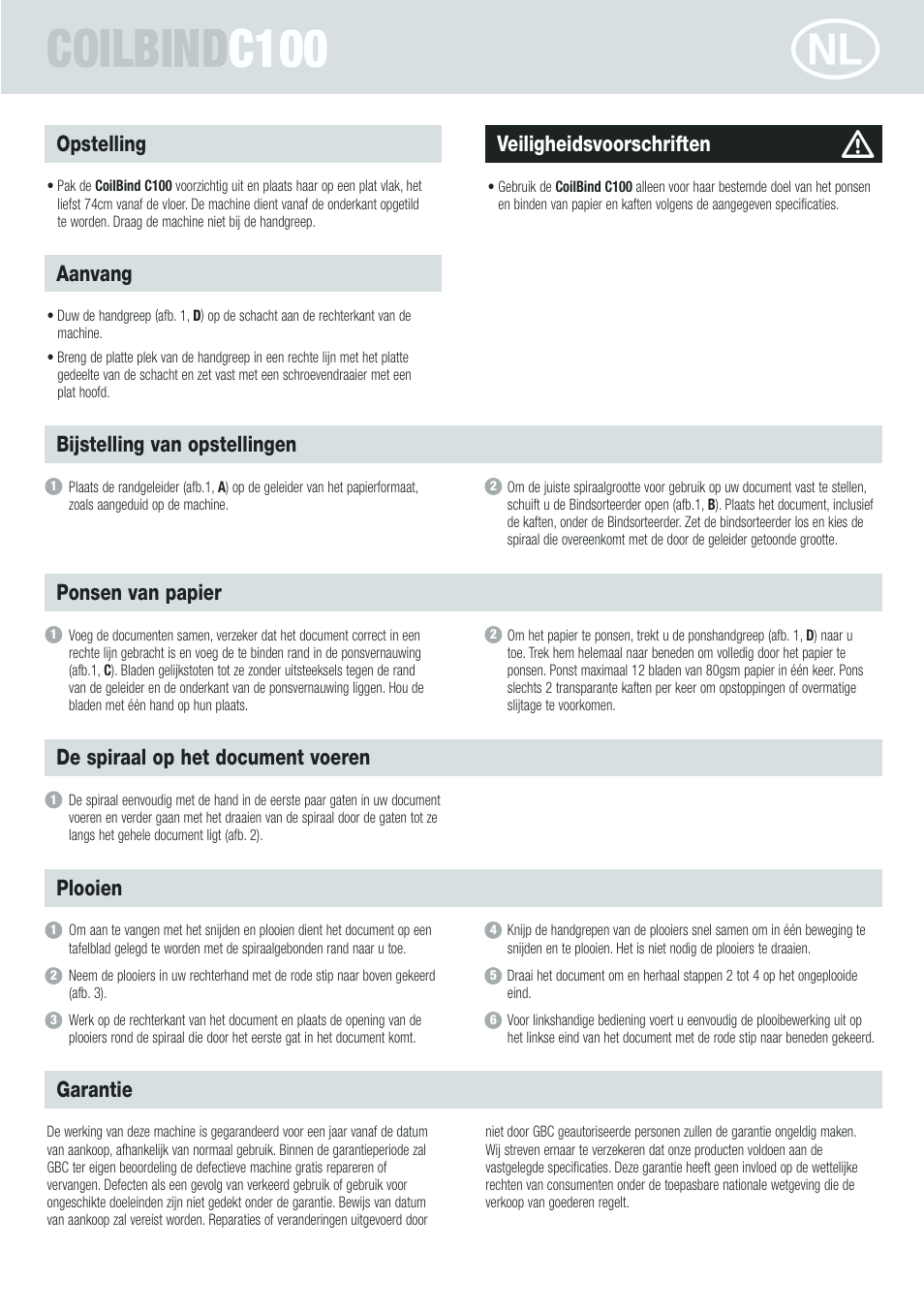 Coilbind c100 | GBC C100 CombBind User Manual | Page 7 / 16