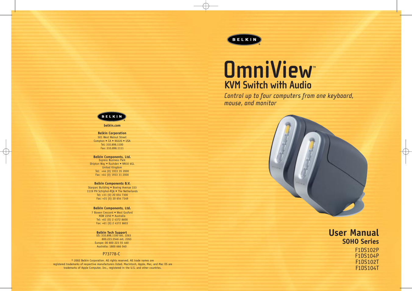 Belkin F1DS102P User Manual | 20 pages