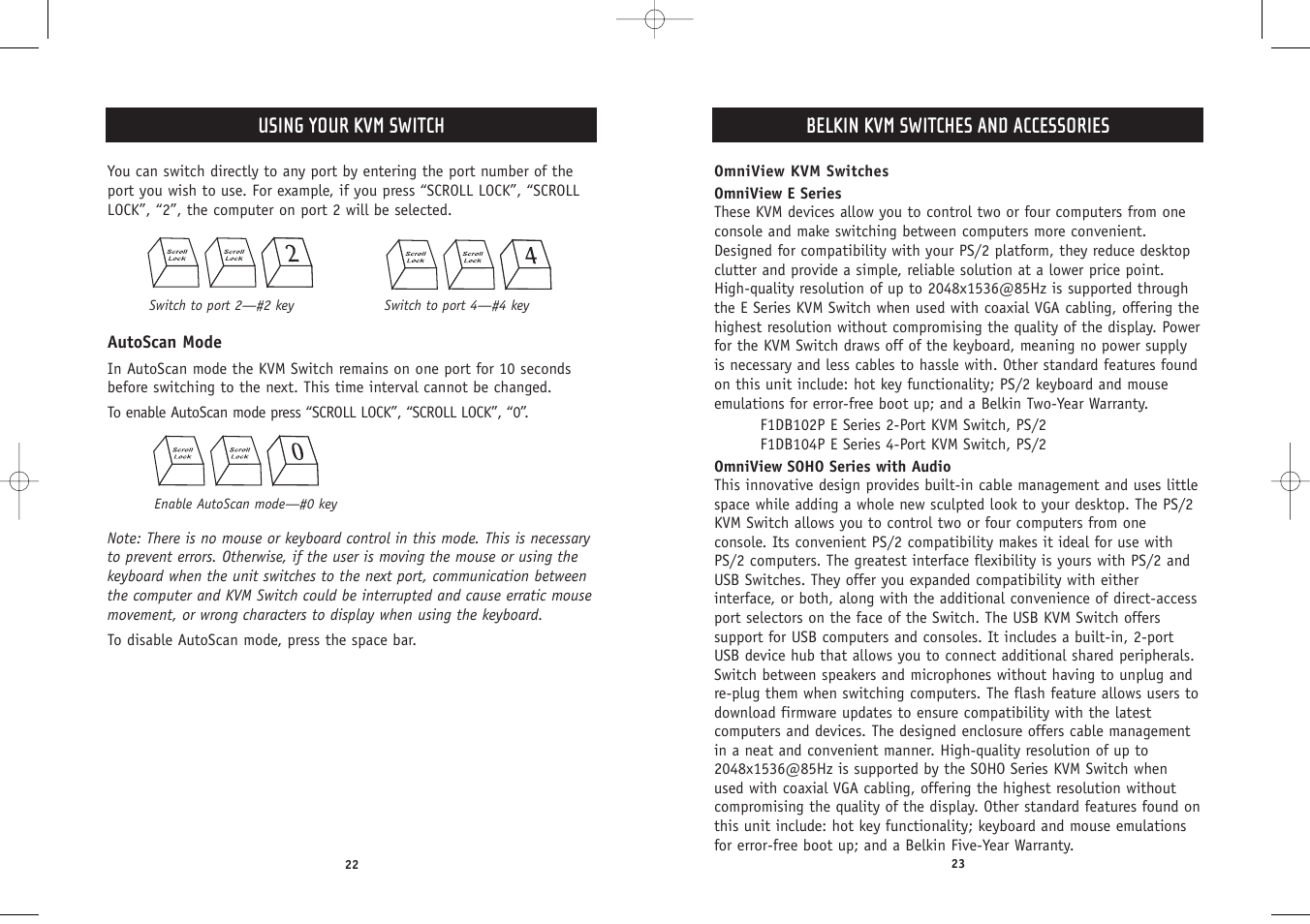 Using your kvm switch, Belkin kvm switches and accessories | Belkin F1DS102P User Manual | Page 13 / 20