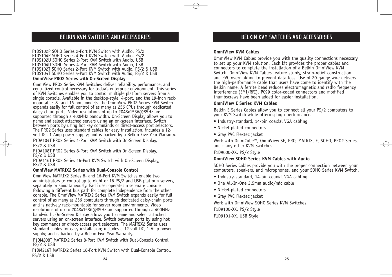Belkin kvm switches and accessories | Belkin F1DS102P User Manual | Page 14 / 20