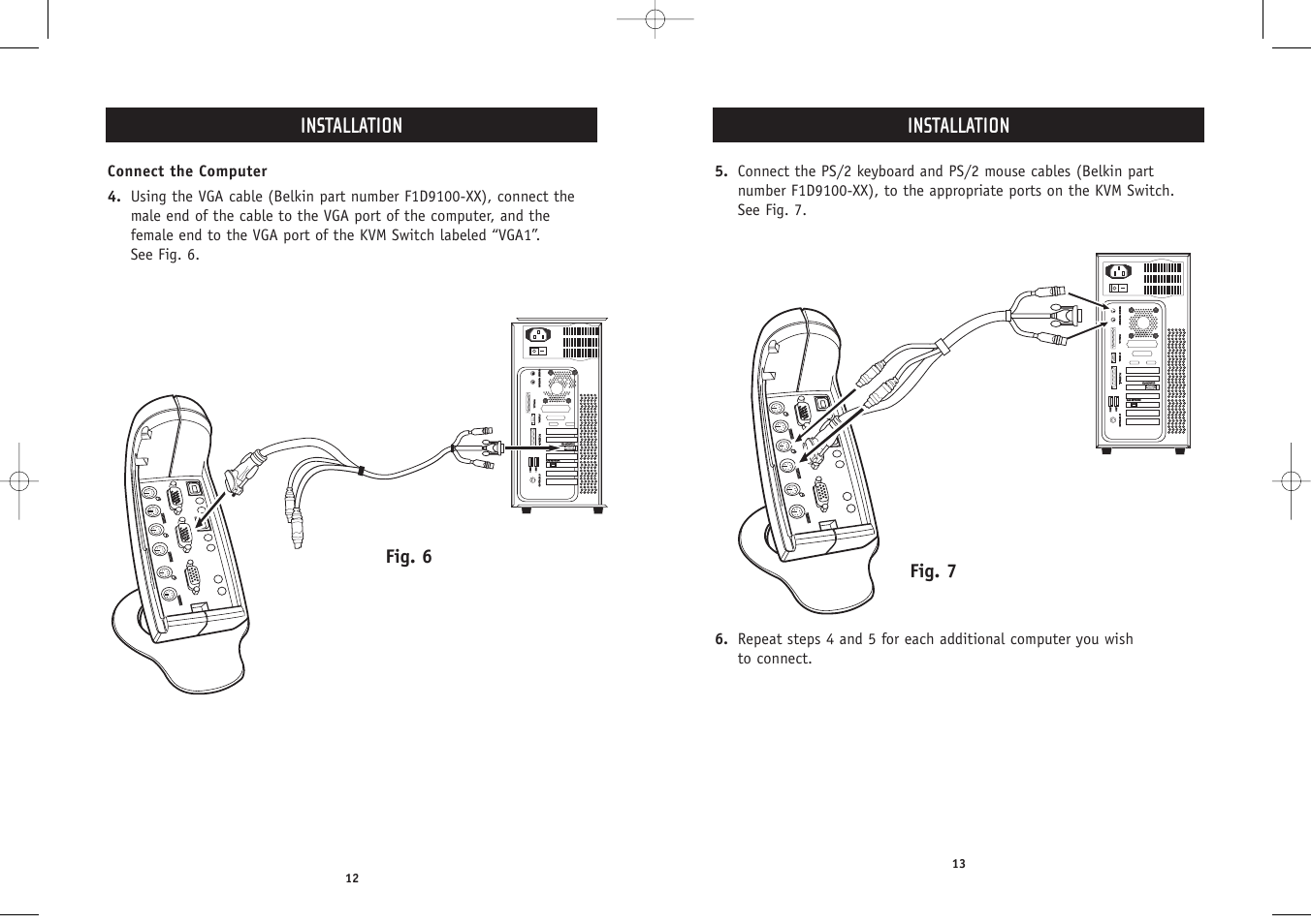 Installation | Belkin F1DS102P User Manual | Page 8 / 20