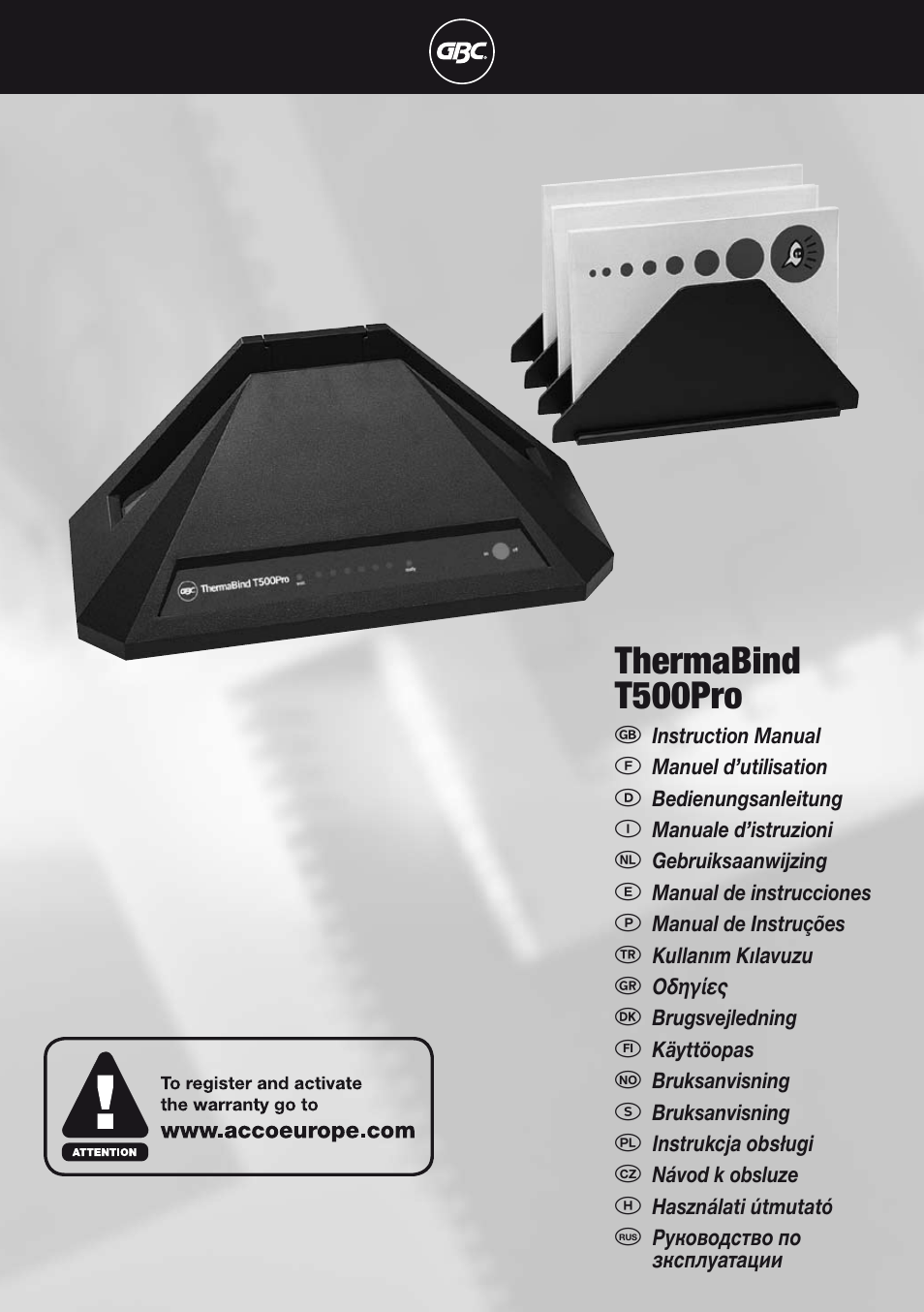 GBC T500Pro Thermal Bind User Manual | 38 pages