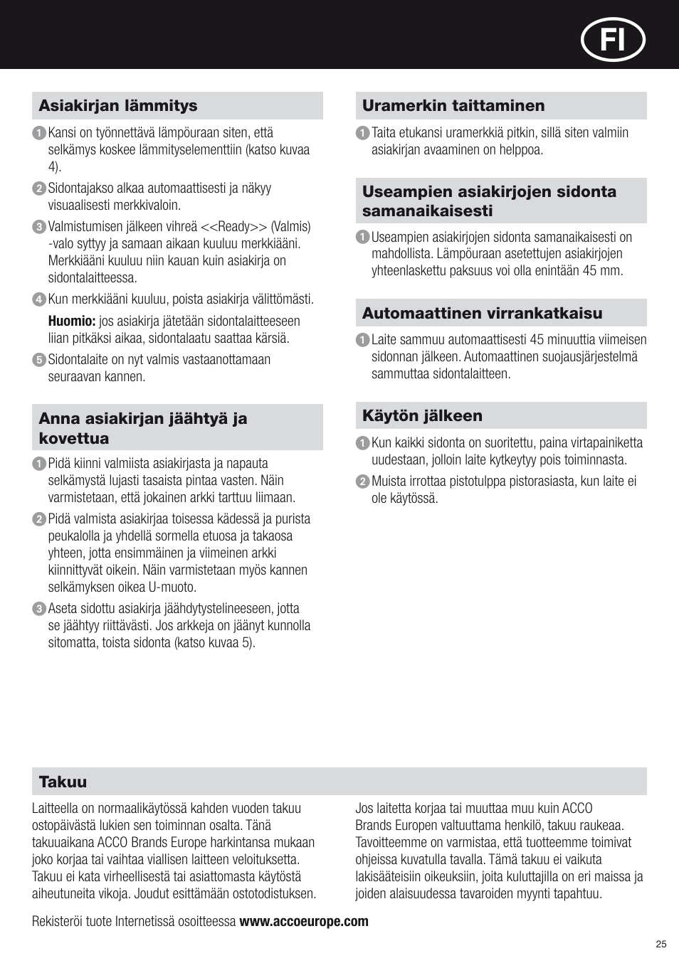 GBC T500Pro Thermal Bind User Manual | Page 25 / 38