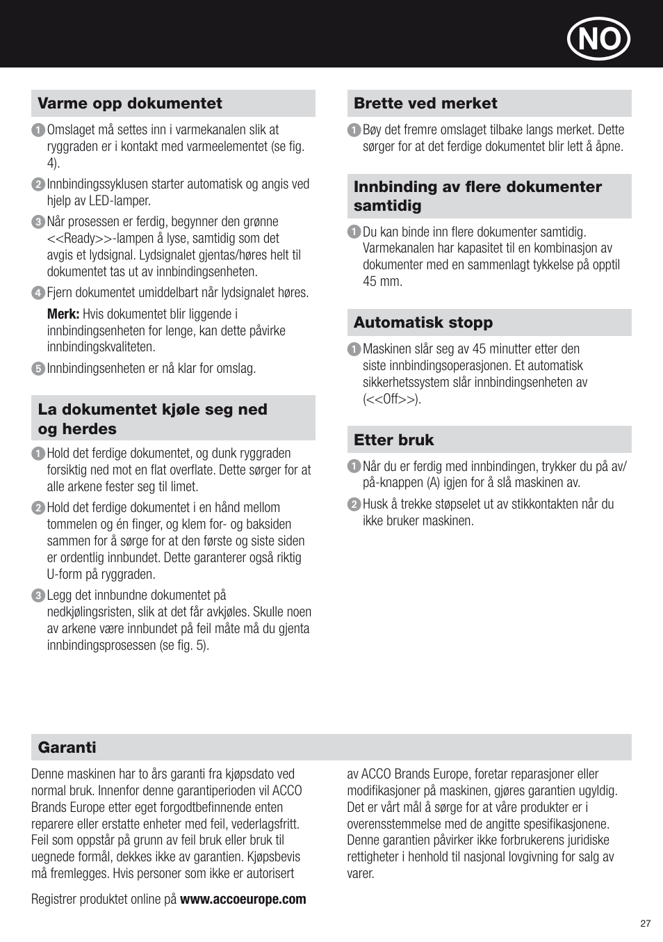 GBC T500Pro Thermal Bind User Manual | Page 27 / 38