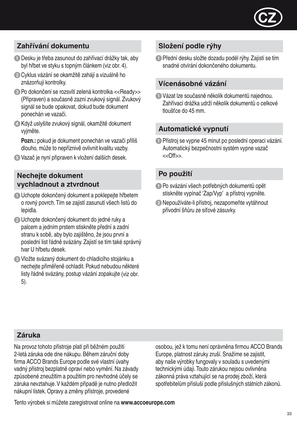 GBC T500Pro Thermal Bind User Manual | Page 33 / 38