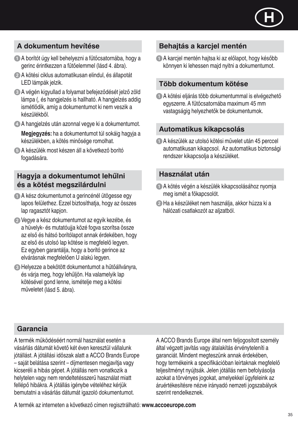GBC T500Pro Thermal Bind User Manual | Page 35 / 38