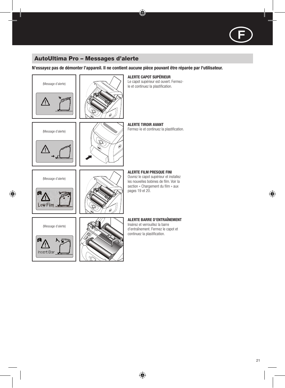 GBC AutoUltima Pro HiRes User Manual | Page 21 / 150