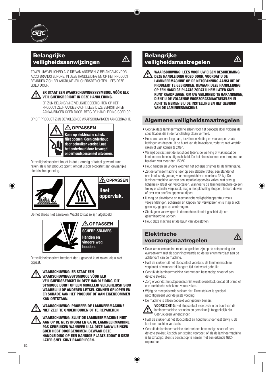 GBC AutoUltima Pro HiRes User Manual | Page 52 / 150