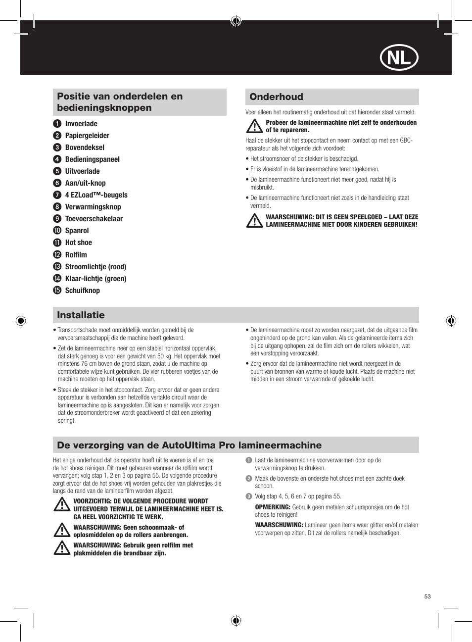 M m m | GBC AutoUltima Pro HiRes User Manual | Page 53 / 150
