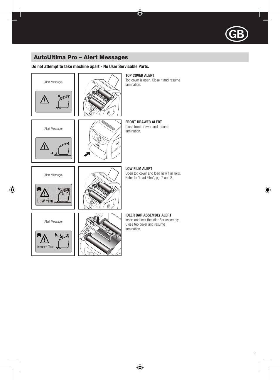 GBC AutoUltima Pro HiRes User Manual | Page 9 / 150