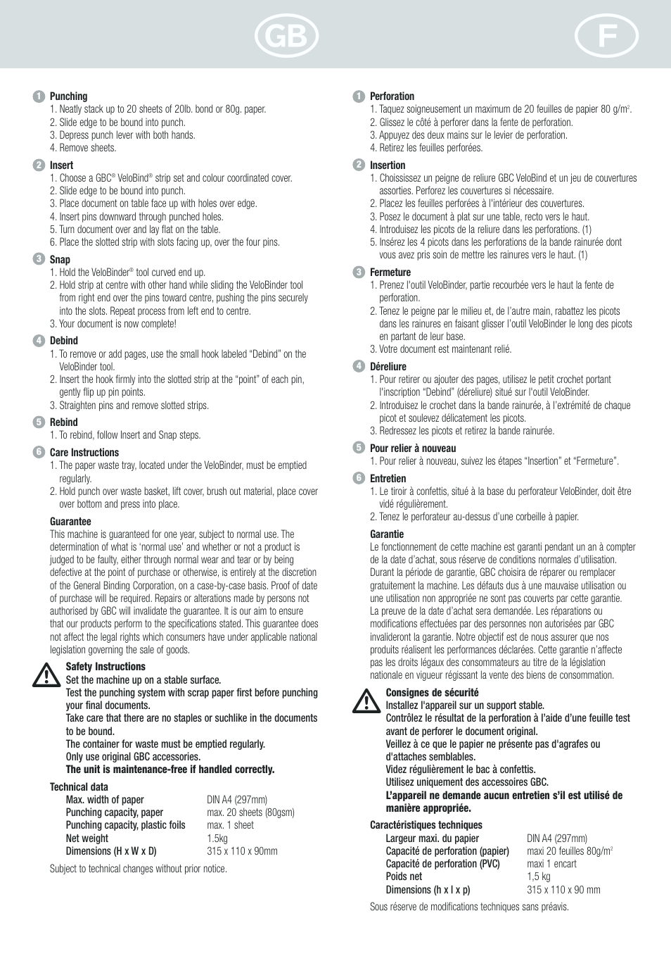 GBC VeloBinder User Manual | Page 3 / 10